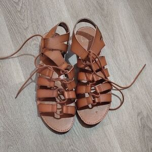 Faded Glory Brown Gladiator Lace-Up Sandals